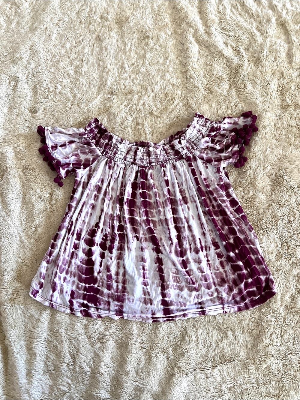 ART CLASS Girl's Purple & White Tie Dye Top Size 7/8